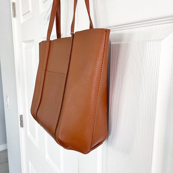 Henny and Lev Vegan Leather Danielle Tote Bag in Cognac - Picture 7 of 10